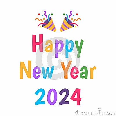Happy new year 2024 Vector Illustration