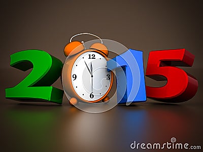 Happy new year 2015 Illustrations 3d Stock Photo