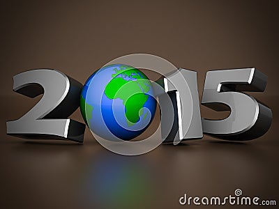 Happy new year 2015 Illustrations 3d Stock Photo