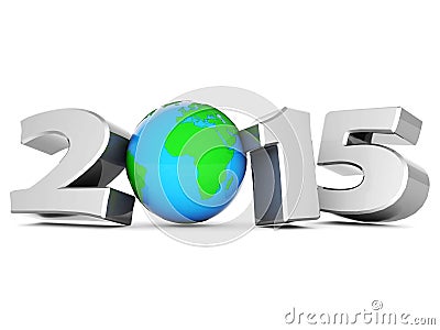 Happy new year 2015 Illustrations 3d Stock Photo