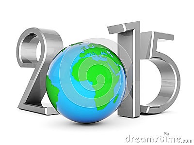 Happy new year 2015 Illustrations 3d Stock Photo