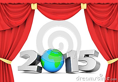 Happy new year 2015 Illustrations 3d Stock Photo