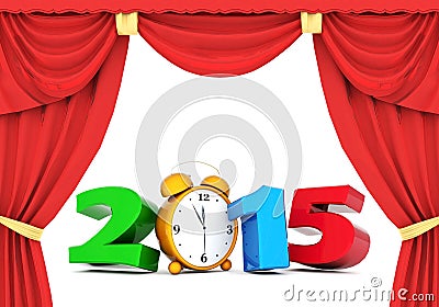 Happy new year 2015 Illustrations 3d Stock Photo