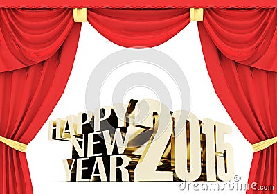 Happy new year 2015 Illustrations 3d Stock Photo