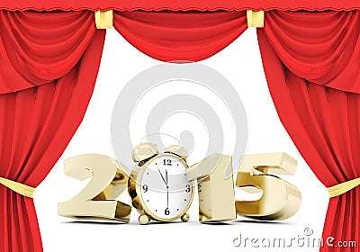 Happy new year 2015 Illustrations 3d Stock Photo