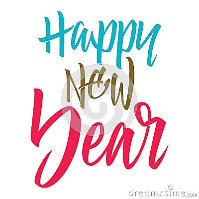 Happy new year. Lettering Vector Illustration