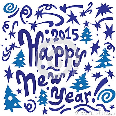 Happy New Year lettering Vector Illustration