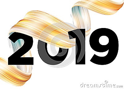 2019 Happy New Year Logo Design. Vector Background. Vector Illustration