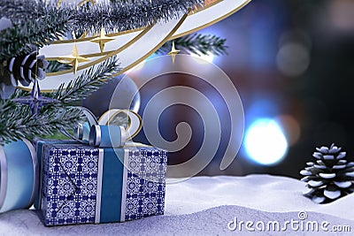 Happy New Year and Merry Christmas composition Stock Photo