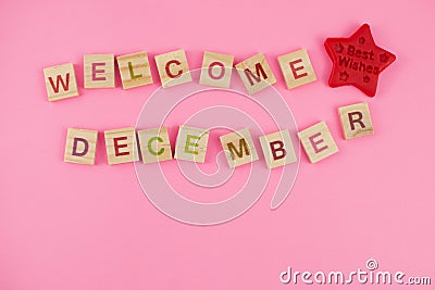 Happy New Year and Merry Christmas. Scrabble letters, playdough and plasticine. Letter tiles spelling celebration holiday Stock Photo