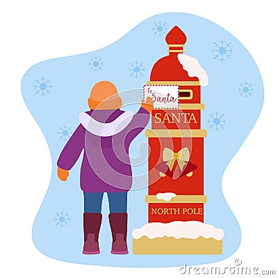 New Year 2020, Merry Christmas Santa mailbox Child Cartoon Illustration