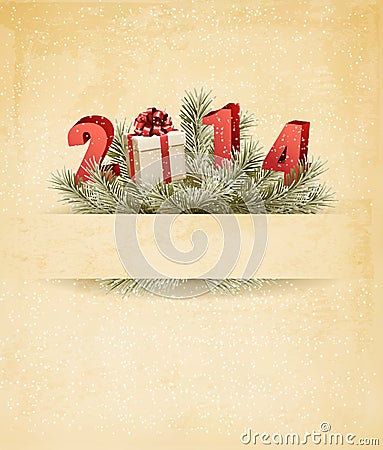 Happy new year 2014! New year design template. Vector Illustration