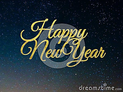 Happy New Year 2025 Night Sky And Stars. Stock Photo