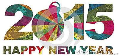 2015 Happy New Year Numerals Illustration Vector Illustration