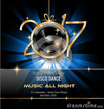 2017 Happy New Year Party Background for your Flyers Vector Illustration