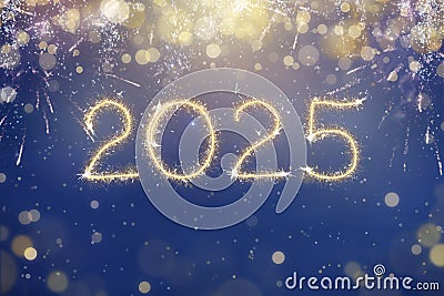 2025 Happy new year fireworks Stock Photo