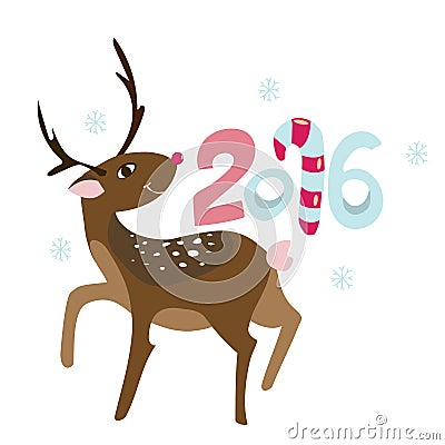 Happy New 2016 year poster templat Vector Illustration