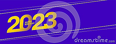 2023 happy new year purple celebration banner vector design Vector Illustration