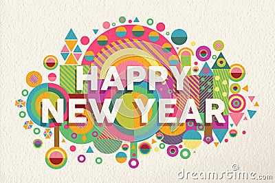 Happy new year 2015 quote illustration poster Vector Illustration