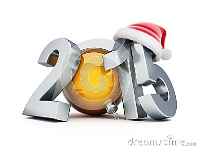 Happy new year 2015 santa hat Stock Photo