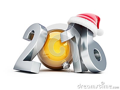 Happy new year 2016 santa hat Stock Photo