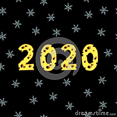 Happy New Year 2020 seamless pattern Stock Photo