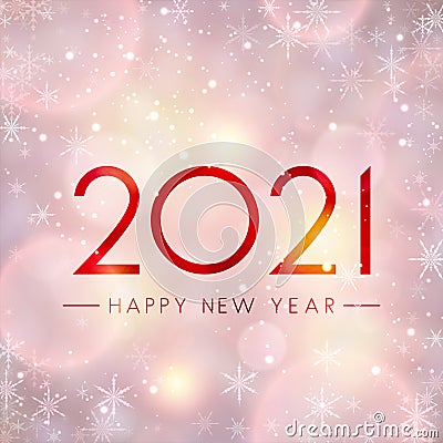 2021 happy new year sign on misted glass Vector Illustration