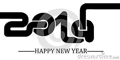 2019 happy new year simple writing black two Stock Photo