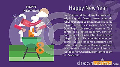 Happy New Year Conceptual Banner Vector Illustration