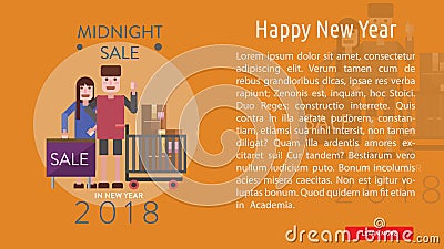 Happy New Year Conceptual Banner Vector Illustration