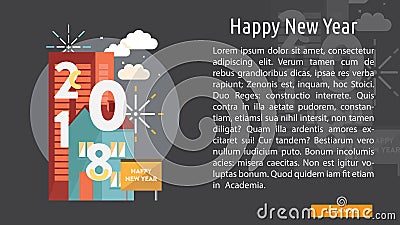 Happy New Year Conceptual Banner Vector Illustration
