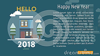 Happy New Year Conceptual Banner Vector Illustration