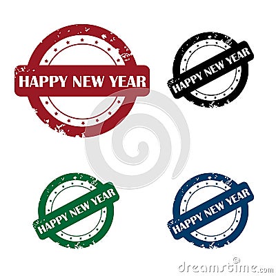Happy new year stamp Vector Illustration