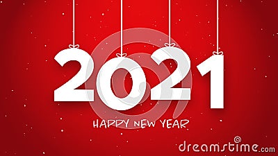 Happy New Year 2021 string red background Stock Photo