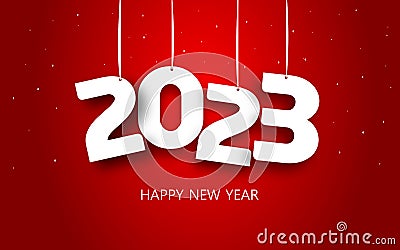 Happy New Year 2023 string red Snowing background new year Stock Photo