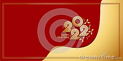 Happy new year 2022 template banner background Vector Illustration