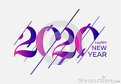 Happy new year 2020 template. Design for your seasonal holidays flyers, greetings and invitations, christmas themed Cartoon Illustration