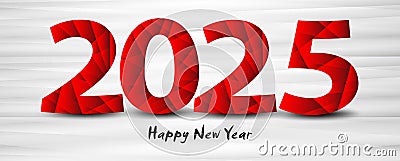 2025 Happy new year template, 2025 year Celebration Logo Vector On white Background, 2025 polygon Number, Logotype Number, New Vector Illustration