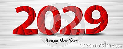 2029 Happy new year template, 2029 year Celebration Logo Vector On white Background, 2029 polygon Number, Logotype Number, New Vector Illustration