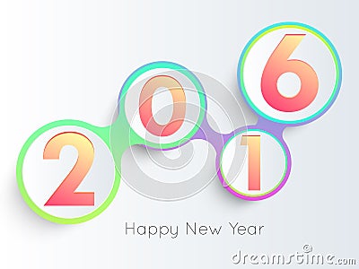 Happy new year 2016 text design Stock Photo