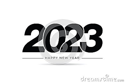 Happy New Year 2023 text design. Vector Illustration