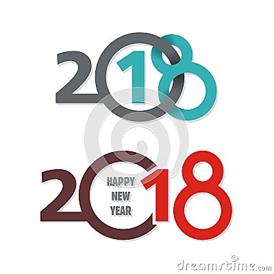 Happy New Year 2018 text design Stock Photo