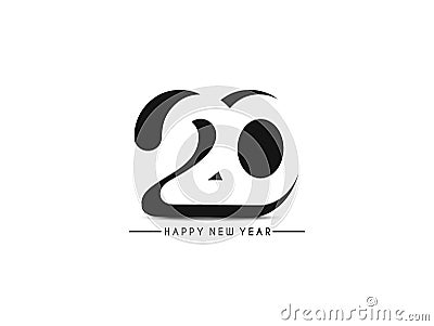 Happy New Year 2020 Text Design Patter Vector Illustration