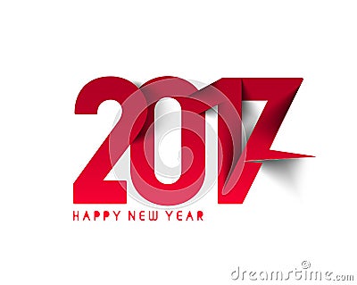 Happy new year 2017 Text Design Vector Illustration