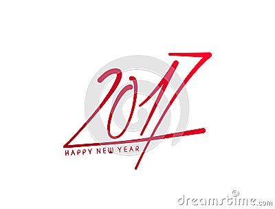 Happy new year 2017 Text Design Vector Illustration