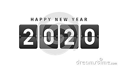 Happy New Year 2020 text design in vintage style. Happy New Year logo text for banner, greeting card, brochure etc Vector Illustration