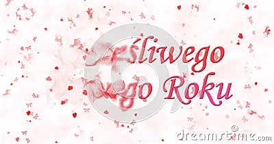 Happy New Year text in Polish Szczesliwego Nowego Roku turns t Stock Photo