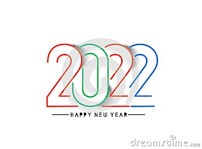 Happy New Year 2022 Text Typography Design Patter, Vector illustration Vector Illustration
