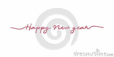 Happy New Year. Typographic Cursive Writing Greeting Card for New Year. Vector Illustration