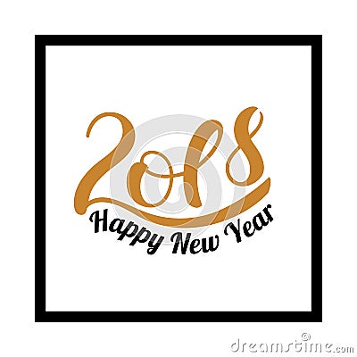 2018 Happy New Year. Typographic element for New Year's design. Vector illustration isolated on white background Vector Illustration